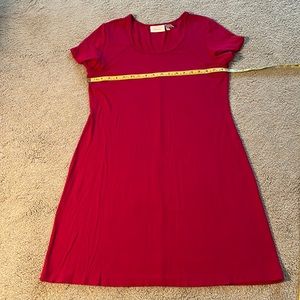 Pretty, dark pink, Rayon & Spandex Tee Shirt a dress. Chicos size 2